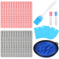 7 x Brand New Baking Mat Dog Biscuits Silicone Baking Mat 260 Grids 5-in-1 BPA-Free Baking Mat for Homemade Dog Biscuits and Treats Pink and Gray 9-Piece Set  - RRP €98.77