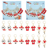 1 x Brand New NBEADS 24 Piece Football Themed Stitch Markers, Removable Enamel Crochet Stitch Marker Charms 304 Stainless Steel Stitch Marker Clasps for Knitting Weaving Sewing Jewelry Making - RRP €22.8