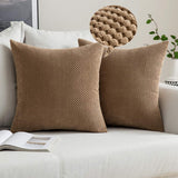 1 x RAW Customer Returns MIULEE Set of 2 cushion covers, decorative cushions, grainy decorative cushion covers, sofa cushions, decorative cover, soft couch cushions, decorative cushions for sofa, living room, bedroom, 50 x 50 cm, brown - RRP €19.66