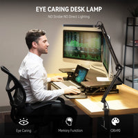 1 x RAW Customer Returns SKYLEO Desk Lamp LED Dimmable - 80cm Desk Lamp - Touch Control - 5 Color Modes X 11 Brightness Levels - 1300LM 112 Pcs Lamp Beads - Timmer Memory - 12W Office Lamp Desk - Black - RRP €34.79