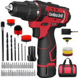 1 x RAW Customer Returns Cordless screwdriver, 12V cordless drill driver set with 2000mAh battery, quick charge, LED, cordless drill 18 1 torque levels, 25Nm max torque, 2 speeds, for drilling wood metal DIY - RRP €40.33