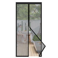 1 x RAW Customer Returns Sekey magnetic fly screen door without drilling, cat-proof, door curtain balcony magnetic curtain, insect protection fly protection with widened adhesive tape 90 x 210 cm, black - RRP €12.13