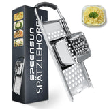 1 x RAW Customer Returns Sp tzle slicer, spaetzle press with rubber handle, spaetzle grater made of high-quality stainless steel, dishwasher safe, spaetzle sieve is ideal for homemade spaetzle and kn pfle for all pots up to 30 cm. - RRP €19.79