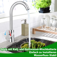 1 x RAW Customer Returns Kitchen faucet, mixer tap for kitchen sink with hoses, 360 rotatable single-lever kitchen faucet, high-pressure kitchen faucet with G3 8 connections - RRP €19.67