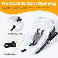 1 x RAW Customer Returns Orzbow universal cover for baby car seat, protective cover made of 100 cotton, perfect fit for baby car seat e.g. Maxi Cosi, CabrioFix, Pebble , breathable against sweating, machine washable white  - RRP €22.04