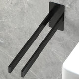 1 x RAW Customer Returns JS Towel Holder Without Drilling Black Towel Rail Self-Adhesive Bathroom Towel Hook Bath Towel Holder Wall Mounted Double 40cm Kitchen - RRP €26.99