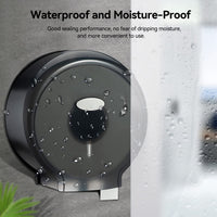 2 x RAW Customer Returns Single Roll Jumbo Toilet Paper Dispenser, Wall Mounted Round Toilet Paper Holder Waterproof Plastic Toilet Paper Dispenser for Bathroom Black  - RRP €45.18