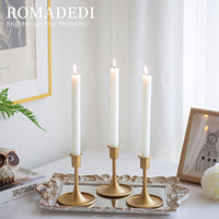 25 x Brand New Romadedi Candlestick Decorative Golden Candle Holder - Set of 2 Metal Candle Holders for Candles Pillar Candles Christmas Wedding Home Decoration Advent Modern Table Centerpiece 12.5cm - RRP €480.0