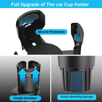 1 x RAW Customer Returns GDWD Car Cup Holder Expander Car Cup Holder Adapter Organizer Adjustable Base Extendable 2 in 1 Multifunctional Black Coffee Cup Holder Water Bottle Holder - RRP €18.04