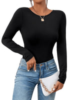 1 x RAW Customer Returns GORGLITTER Body Women s Long Sleeve Bodysuit with Chain Back Bodysuits Backless Bodysuits Festival Outfit Overall Black L - RRP €28.99