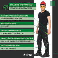 1 x RAW Customer Returns Stenso Prisma Work Trousers Men - Cargo Trousers Men - Trousers Men Cargo - Work Trousers Men - Black Green EU44 - RRP €42.99