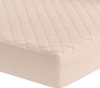 1 x RAW Customer Returns Utopia Bedding Quilted Mattress Protector 160 x 200 cm, Fitted Mattress Topper, Deep Pocket Mattress Cover Stretches up to 30 cm Beige  - RRP €19.82