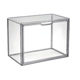 1 x RAW Customer Returns GUDEMAY Gray Transparent Stackable Plastic Boxes with Magnetic Closure - Dustproof Storage Display Case Ideal for Figures, Books, Cosmetics, Shoes and Handbags - RRP €29.95