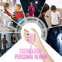 1 x RAW Customer Returns Personal Alarm Keychain, Rechargeable Pocket Alarm 130dB Loud Self Defense Siren with LED Lamp for Women Children Girls and Elderly Pink - RRP €11.09