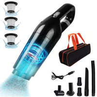 1 x RAW Customer Returns Handheld vacuum cleaner, 15000Pa handheld vacuum cleaner battery bagless test winner, battery handheld vacuum cleaner wet dry, 120W car vacuum cleaner, handheld vacuum cleaner cordless - black - RRP €53.44