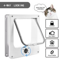 1 x RAW Customer Returns Pattepoint Large Cat Flap, Magnetic Pet Door with 4-Way Twist Lock and Weatherproof Brush for Small Dogs and Cats, Updated Version L, White  - RRP €26.08