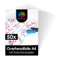 1 x RAW Customer Returns OfficeTree 50 x overhead transparencies A4 - OHP transparencies crystal clear - foil for laser printers - overhead transparencies also suitable as copy foil, projector foil or printer foil - RRP €13.0