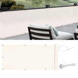 1 x RAW Customer Returns COOL AREA balcony privacy screen HDPE UV protection slightly transparent, balcony cladding with cable ties, 100x400cm, cream white - RRP €19.4