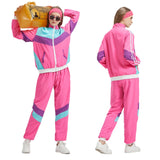 1 x RAW Customer Returns Enhenenhen 80s 90s outfit for men women, 80s costume tracksuit women retro jogging suit, adult 80s 90s costume suit for carnival - RRP €38.99