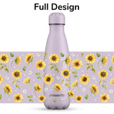 1 x RAW Customer Returns Proworks Stainless Steel Water Bottle, Vacuum Insulated Metal Thermal Bottle Hot Drinks for 12 Hours Cold Drinks 24 Hours, Bottle for Sports and Gym 1 Liter Pastel Lavender Sunflower Flowers - RRP €32.0