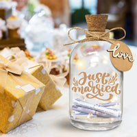 1 x RAW Customer Returns Ulikey LED bottle light wedding, money gifts wedding packaging, wedding fund money box personalized, wedding gifts money light bottle for bride and groom and newly married couples Just Married  - RRP €23.36