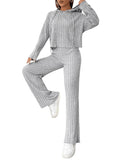 1 x RAW Customer Returns GORGLITTER Trousers and Pullover Set Women s Knitted Set Two-Piece Outfit Long Sleeve Hoodie and Trousers Set Jogging Suit Leisure Suit Light Gray S - RRP €40.33