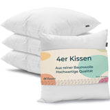 1 x RAW Customer Returns Sofa Cushions 45x45 Pillows 4 Decorative Units Filled Hypoallergenic Anti-mite and Soft Square Cushion with Outer Cover Breathable Pillow in Cotton Polyest. White Removable and Washable - RRP €26.99