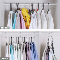 1 x RAW Customer Returns HOUSE DAY Pack of 12 Metal Space Saving Hangers Clothes Hanger Holder Multiple Clothes Hangers - Magic Clothes Hangers Wardrobe Organizer Updated Hook Design - Chrome Plated Silver 26cm Long - RRP €22.96