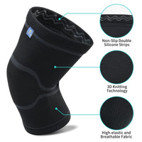 1 x RAW Customer Returns ABYON 2 Pack Orthopedic Knee Brace for Torn Meniscus, Compression Knee Support for Men Women, Arthritis, Joint Pain, Ligament Injuries Black-Grey, L  - RRP €15.12