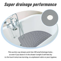 1 x RAW Customer Returns BWBIKE Non-Slip Corner Shower Mat 70 x 70 CM Bath Mat Indoor Outdoor Shower Mats Shower Mat with Suction Cups and Drain Holes Grey - RRP €26.8