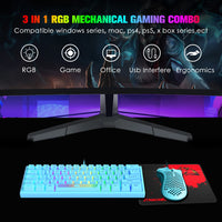 1 x RAW Customer Returns LexonElec 60 Compact Wired Gaming Keyboard and Mouse Set 62 Keys UK Layout RGB 12000 DPI Breathable Lights Honeycomb Mouse USB Gaming Controller Adapter for Xbox Laptop PS4 PS4 - RRP €52.43