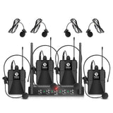 1 x RAW Customer Returns Debra Wireless Headworn Microphone, Wireless Microphone System, Adjustable Frequency 100 m Wireless Reception Distance for Party Home DJ Church with 4 Bodypack B  - RRP €149.0