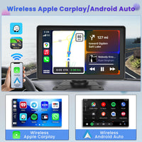 1 x RAW Customer Returns Hikity Wireless Apple Carplay Android Auto Portable Car Radio 7 Inch Touch Display with Bluetooth FM 64G TF - RRP €57.23