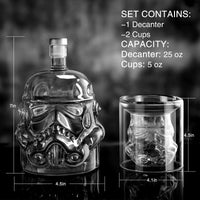 1 x RAW Customer Returns Whiskey Decanter Set Transparent Creative with 2 150ml Glasses, Whisky Carafe for Brandy, Scotch, Vodka, Gifts for Dad, Husband, Boyfriend - RRP €36.25