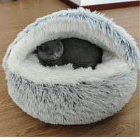 1 x RAW Customer Returns Donut-shaped plush calming bed for cats and dogs. Warm and soft cushion with comfortable sponge, non-slip bottom. For small and medium pets 65 cm, grey  - RRP €37.69