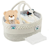 1 x RAW Customer Returns ilauke Baby Diaper Caddy Multifunctional Baby Diaper Organizer Portable Diaper Basket with Removable Divider, Including Muslin Burp Cloth - RRP €25.61