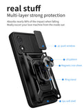 1 x RAW Customer Returns RonRun for Xiaomi Redmi 13C Poco C65 Case, Camera Protection Sliding Cover Rotating Metal Ring Stand Shockproof Protective Scratch-Resistant Bumper Phone Case - Black - RRP €21.6