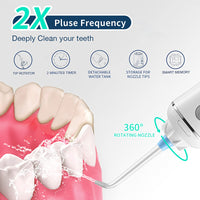 1 x RAW Customer Returns Portable Dental Water Flosser, Professional Oral Irrigator 5 Modes and 6 Replacement Nozzles with 360 Rotation, USB Rechargeable, IPX7 Waterproof, Suitable for Travel and Home - RRP €33.99