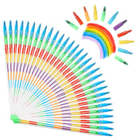 2 x RAW Customer Returns Vicloon Stackable Rainbow Pencils, 30 PCS Stacking Colored Pencils, 11 Colors Coloring Crayons for Kids, Building Crayons, Colored Crayons Toy for Family Gatherings, Party - RRP €19.48