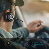 1 x RAW Customer Returns Funtuan Bluetooth Headset with Microphone Wireless Bluetooth Headphones Noise Canceling Trucker Bluetooth Headset - RRP €38.96