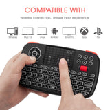 1 x RAW Customer Returns Rii i4 Mini Bluetooth Backlit Wireless Keyboard, 2 in 1 Bluetooth Wireless 2.4 GHz , Spanish QWERTY, for iOS, Android, Windows - RRP €25.78