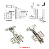 3 x RAW Customer Returns LOOTICH 90 degree internal stop 26mm soft close hydraulic mini hinge automatic hinges with integrated damper cabinet door hinges concealed hinge for kitchen cabinet wardrobe 4 pieces - RRP €28.95