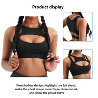 1 x RAW Customer Returns Sports Bra Women s Wireless Bra Comfortable Push Up Bra with Removable Padded New Bras for Training Running Boxing Yoga Black, XXL  - RRP €24.83