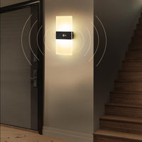 1 x RAW Customer Returns SURPALIG 2-piece indoor wall light with motion detector 3600 mAh battery wall light without power connection and wireless wall lamp with switch, energy-saving LED indoor wall lamp for modern staircase lighting - RRP €40.33