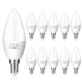 1 x RAW Customer Returns ZIKEY E14 LED 6W candle light bulb, 600 lm, 6000K cool white, replaces 50W lamp, C37 LED bulb, small Edison screw Not dimmable, pack of 10 - RRP €21.17