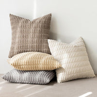 1 x RAW Customer Returns MIULEE Set of 4 45 x 45 cm Corduroy Cushion Covers Modern Cushion Covers Decorative Sofa Cushions Throw Pillows Soft Decorative Pillowcase for Living Room Sofa Bedroom Boho Decor Natural Series - RRP €25.2