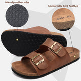 1 x RAW Customer Returns ONCAI Men s Slippers Mules Slippers Summer Shoes Flat Sandals Slide and Summer Indoor and Outdoor Cork Sandals with Adjustable Strap Khaki EU Size 44 - RRP €28.51