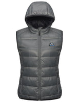 1 x Brand New Mapamyumco Women s Down Vest Lightweight Waterproof Casual Outdoor Jacket with Hood Sleeveless Down Jacket Gray M - RRP €44.36