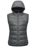 1 x Brand New Mapamyumco Women s Down Vest Lightweight Waterproof Casual Outdoor Jacket with Hood Sleeveless Down Jacket Gray M - RRP €44.36