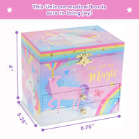 1 x RAW Customer Returns Jewelkeeper - Musical Jewelry Box with 2 Pull-Out Drawers, Cotton Candy Unicorn Design - The Beautiful Dreamer Melody - RRP €29.75